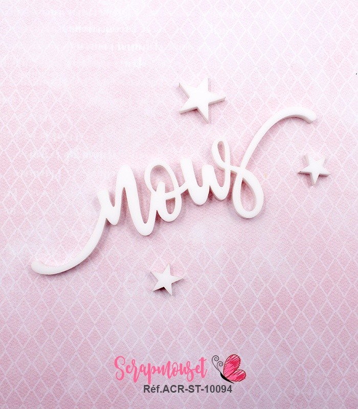 Mot nous en Acrylique Blanc 9 x 2,7 cm SCRAPMOUSET