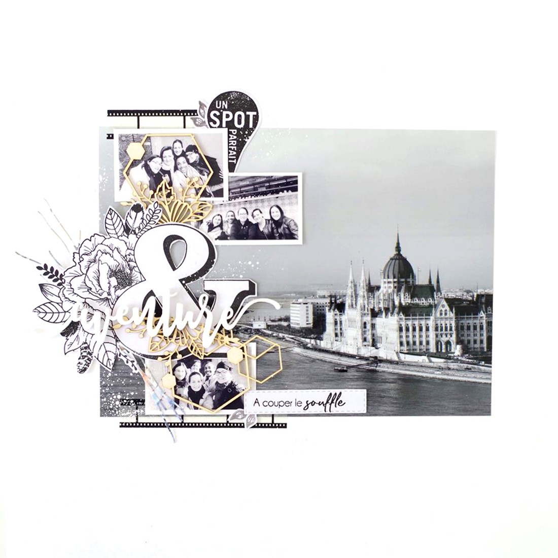 Mot aventure en Acrylique Blanc 13 x 3 cm SCRAPMOUSET