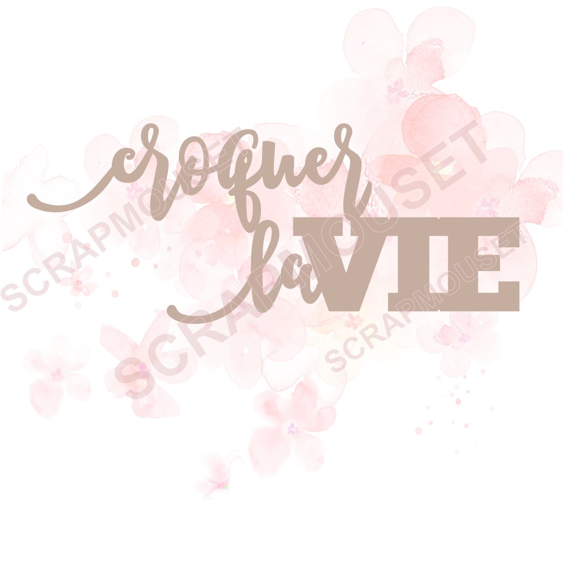 Mot Croquer la vie en carton bois SCRAPMOUSET
