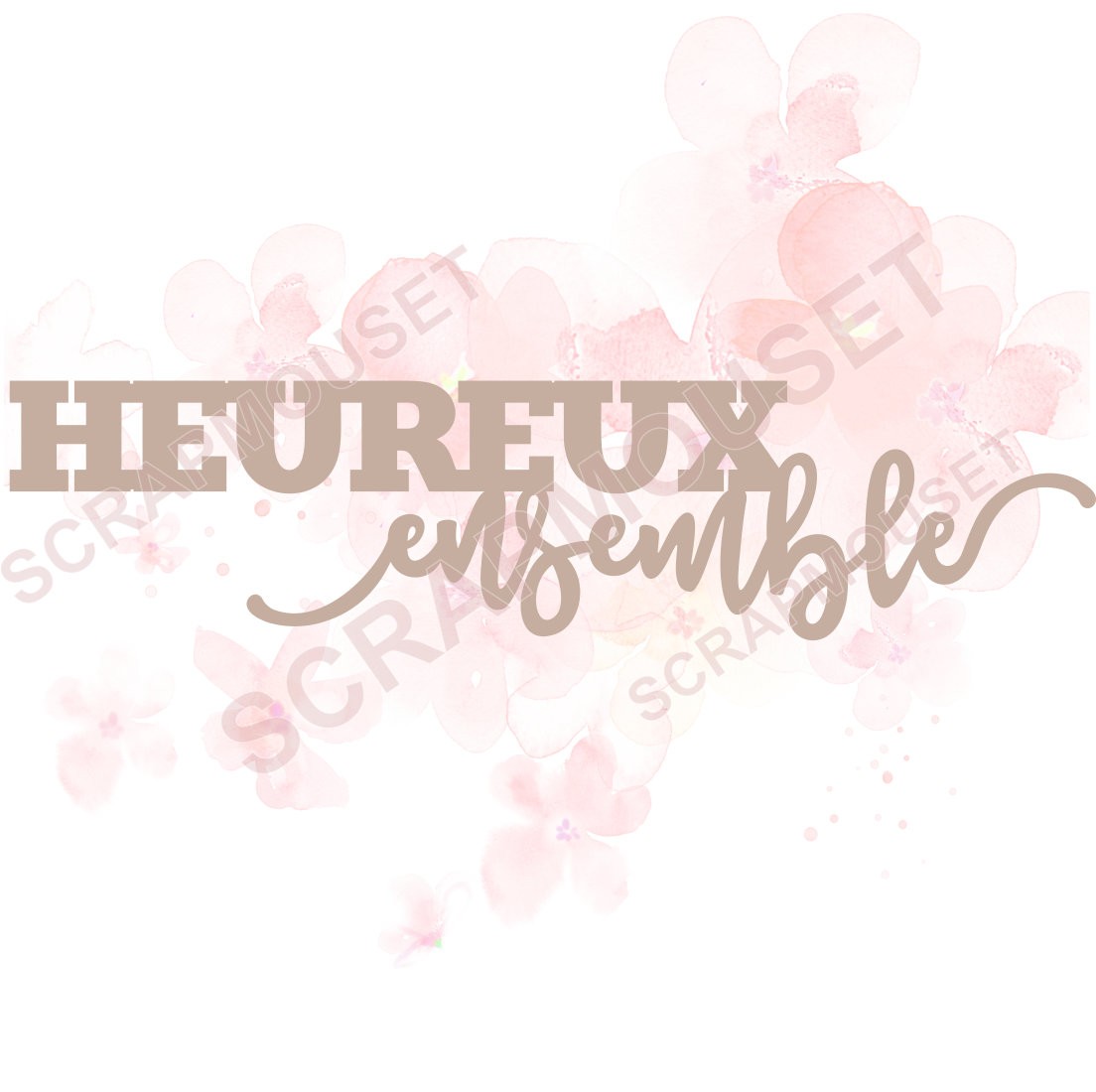 Mot Heureux ensemble en carton bois SCRAPMOUSET