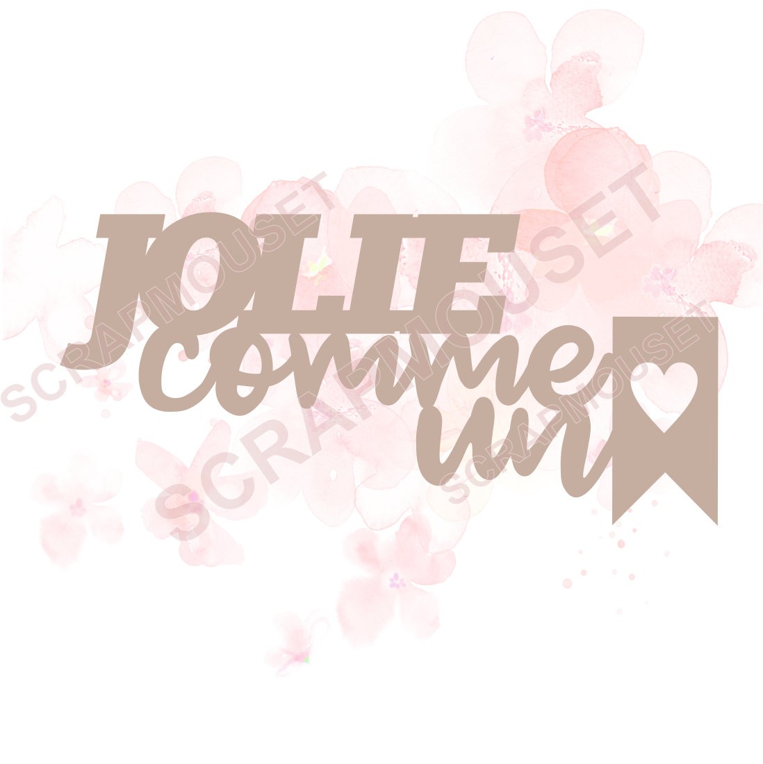 Mot Jolie comme un coeur en carton bois SCRAPMOUSET