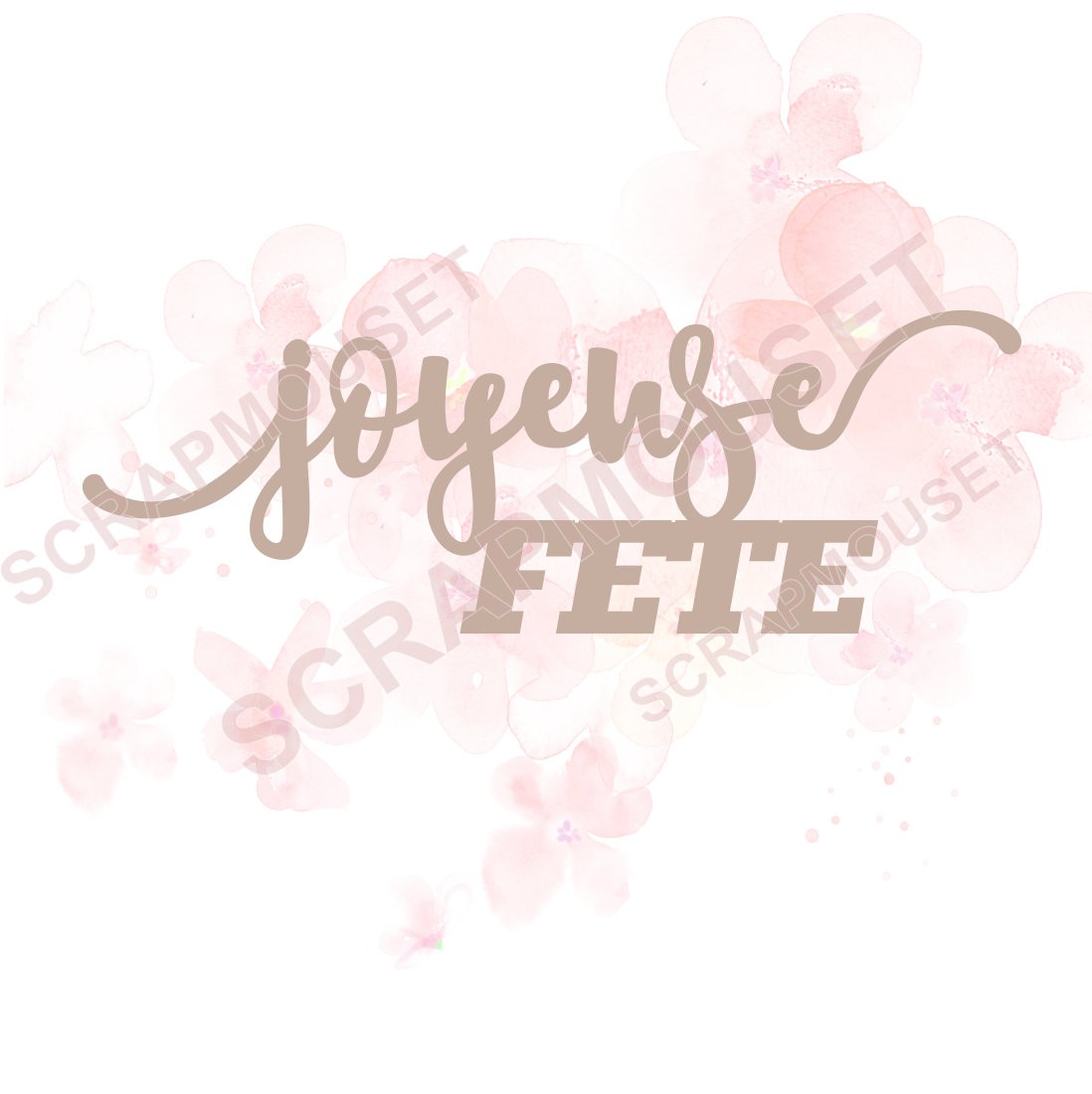 Mot Joyeuse fête en carton bois SCRAPMOUSET