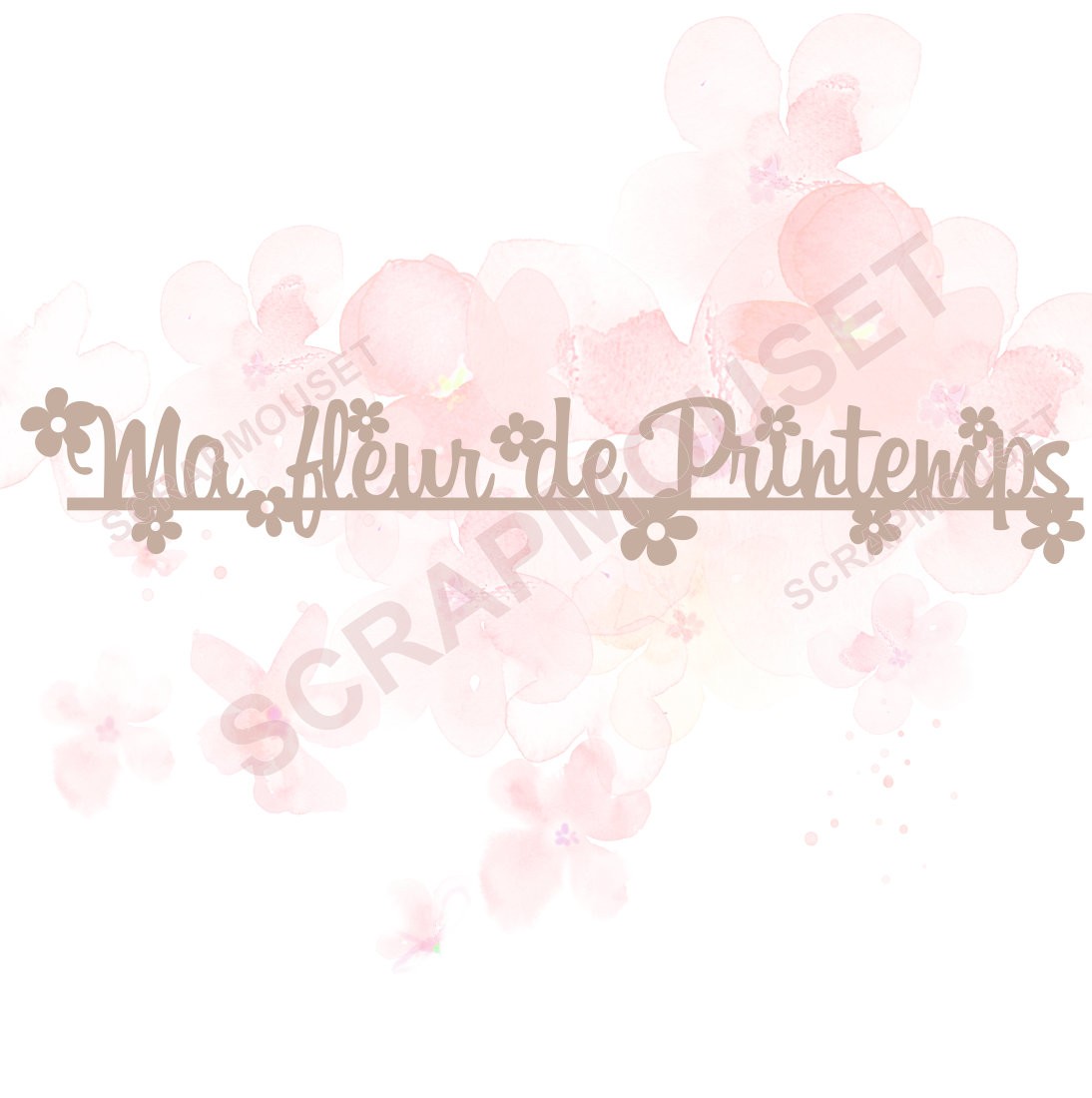 Mot ma fleur de printemps en carton bois SCRAPMOUSET