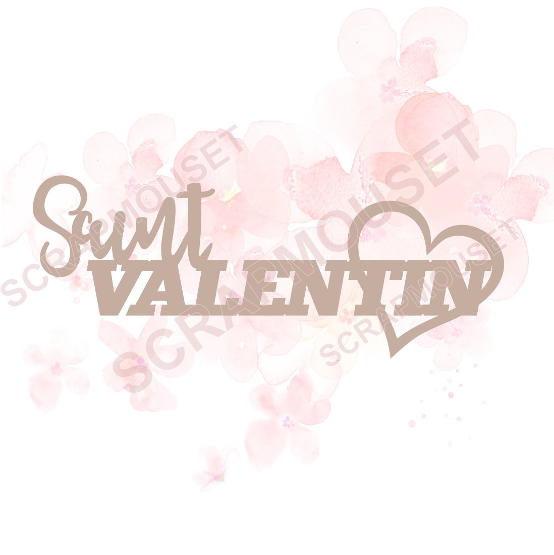 Mot Saint Valentin avec coeur en Carton bois SCRAMOUSET