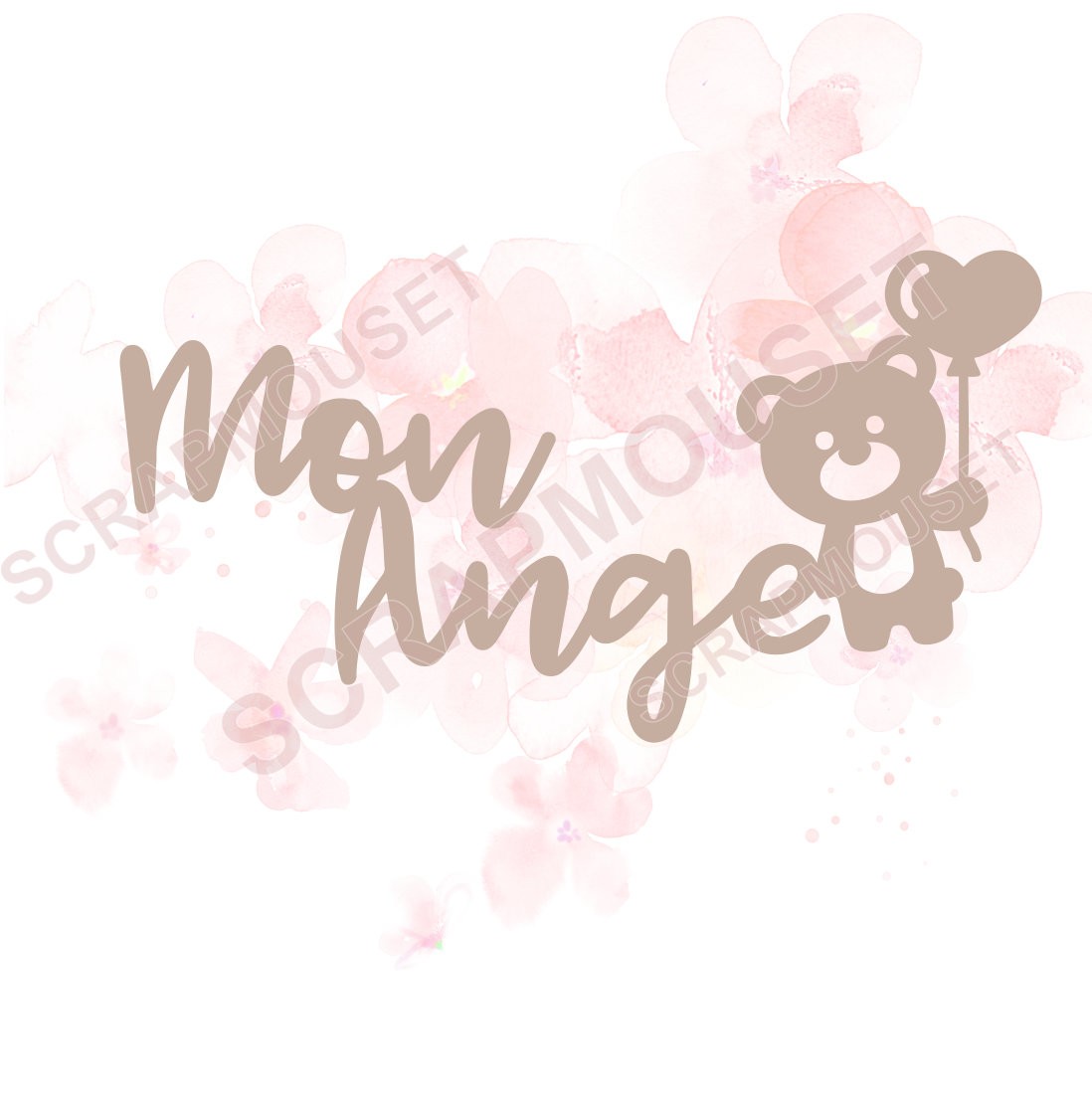 Mot Mon ange en Carton bois SCRAPMOUSET