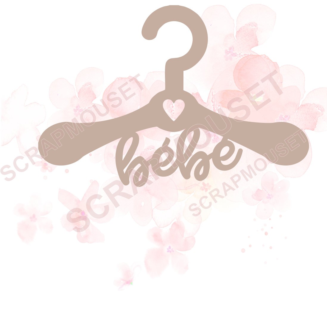 Mot bébé sur cintre en Carton bois SCRAPMOUSET