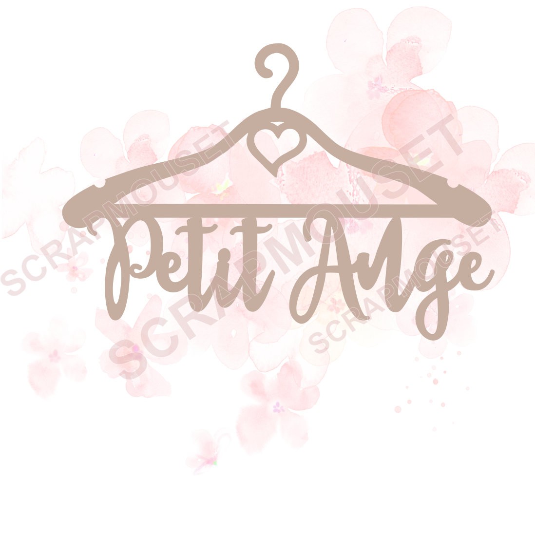 Mot Petit Ange sur cintre en carton bois SCRAPMOUSET