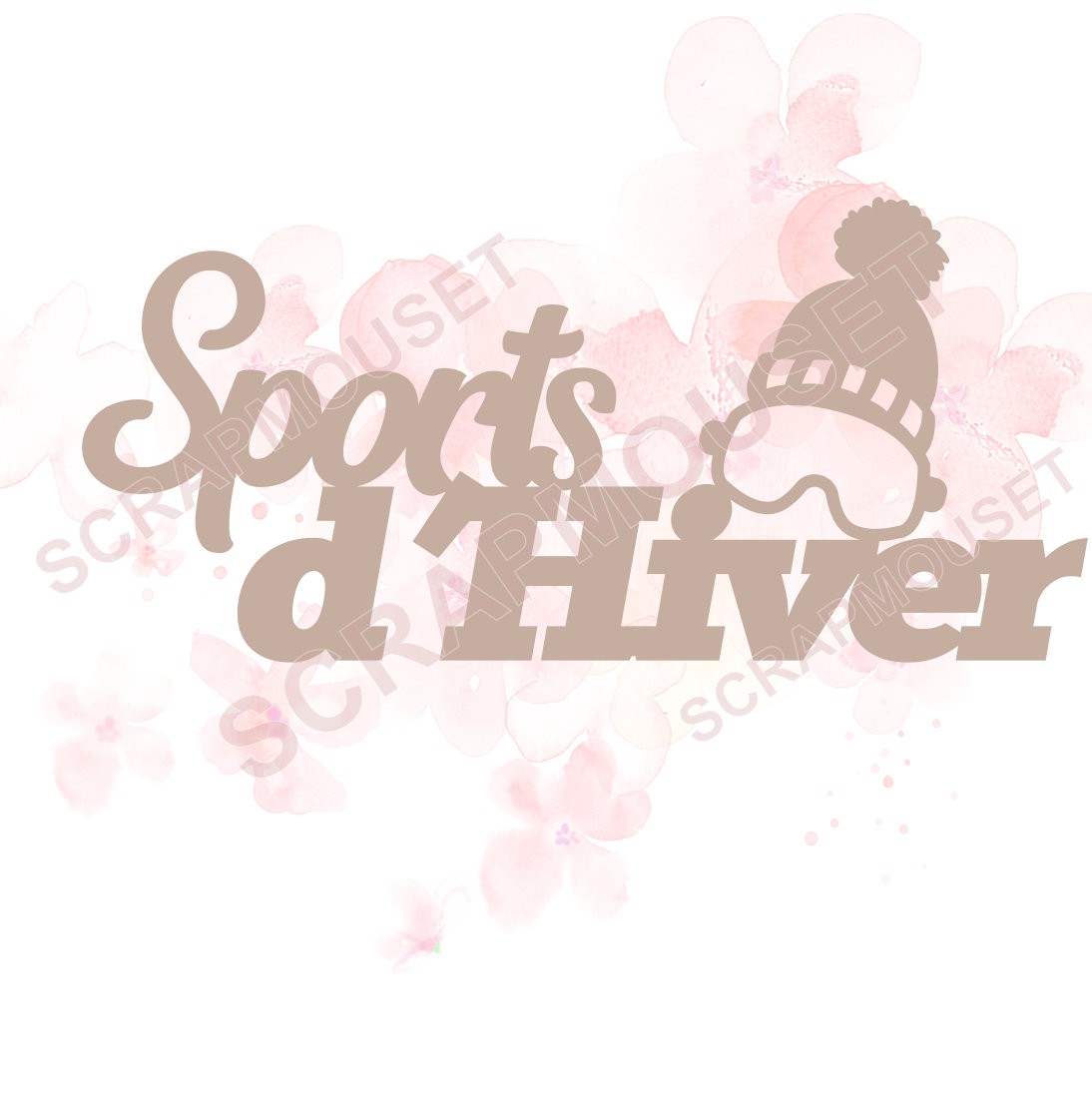 Mot Sports d'hiver lunettes et bonnet en carton bois SCRAPMOUSET