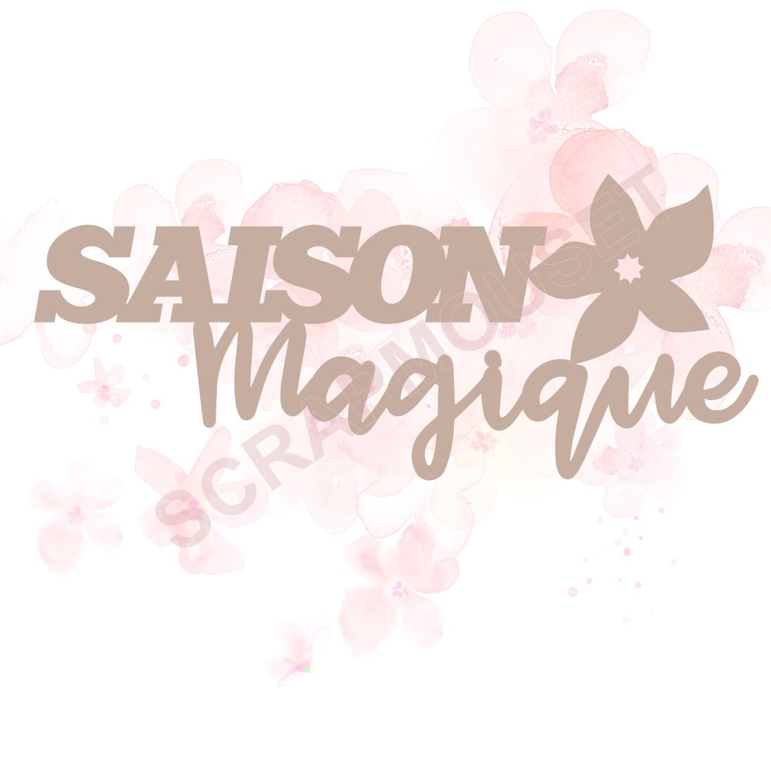 Mot Saison magique en carton bois SCRAPMOUSET