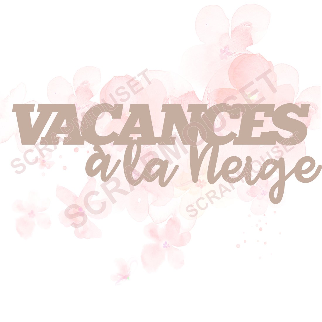 Mot Vacances à la neige en carton bois SCRAPMOUSET