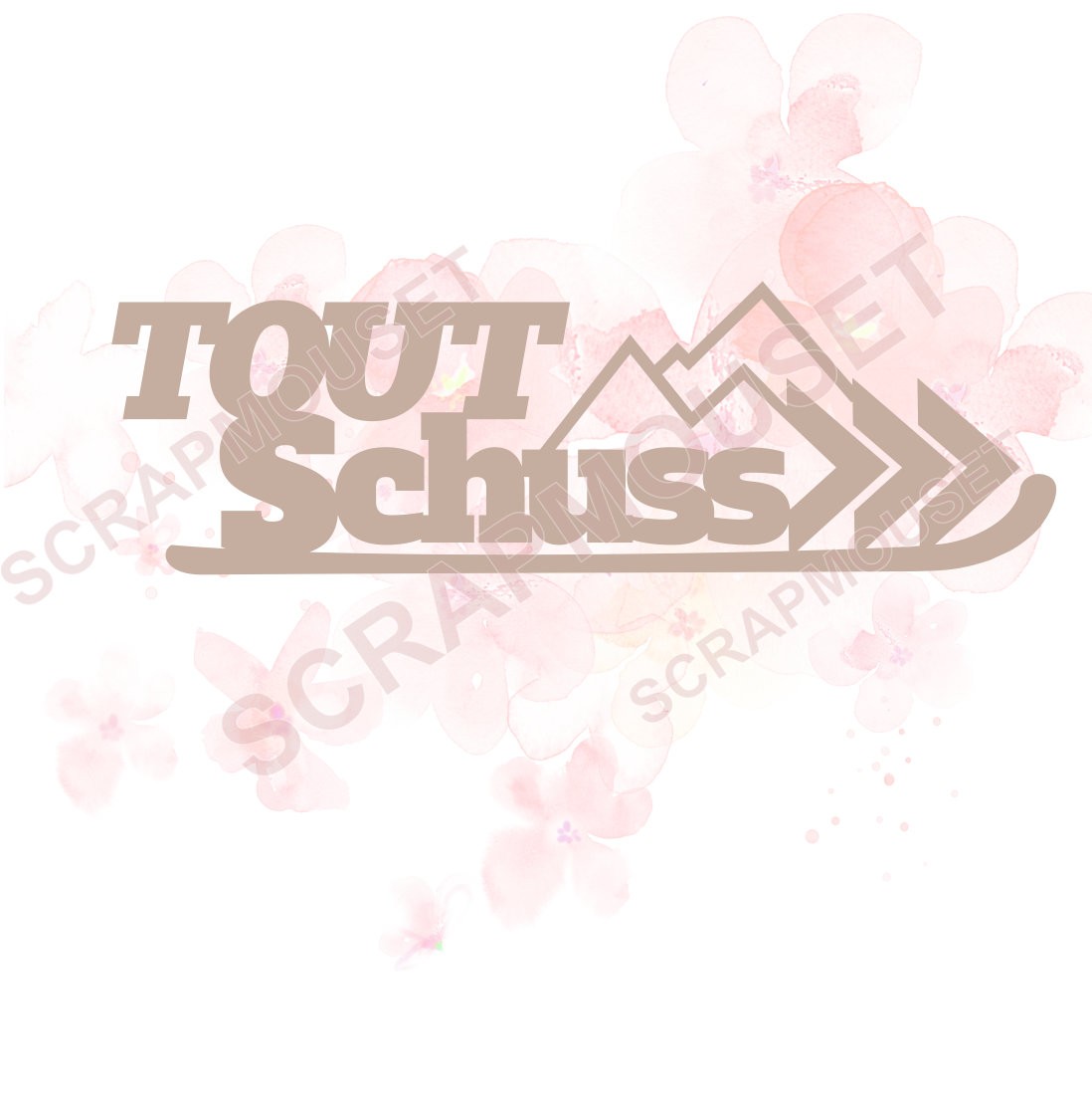 Mot Tout schuss en carton bois SCRAPMOUSET
