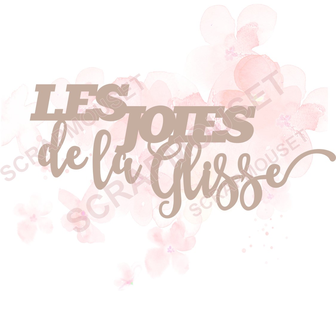 Mot Les joies de la glisse en carton bois SCRAPMOUSET
