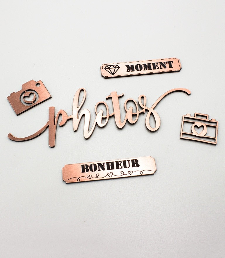 Mot toi & moi en Acrylique Rose Gold 11,7 x 4,1 cm SCRAPMOUSET