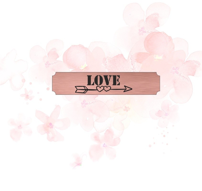 Etiquette love en Acrylique de couleur Rose Gold SCRAPMOUSET