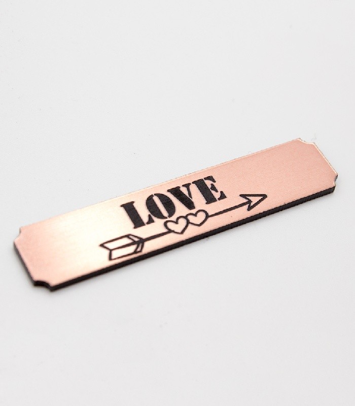 Etiquette love en Acrylique de couleur Rose Gold SCRAPMOUSET