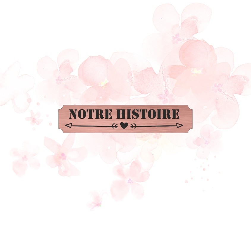 Etiquette Notre histoire en Acrylique couleur Rose Gold SCRAPMOUSET