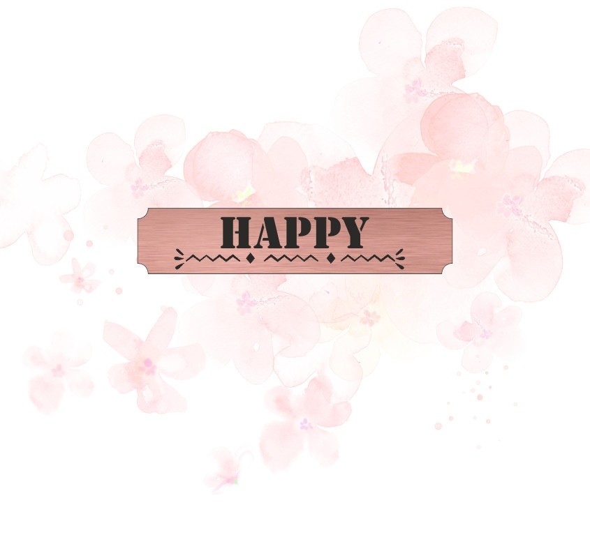 Etiquette happy en Acrylique Rose Gold 4,8 x 1 cm SCRAPMOUSET