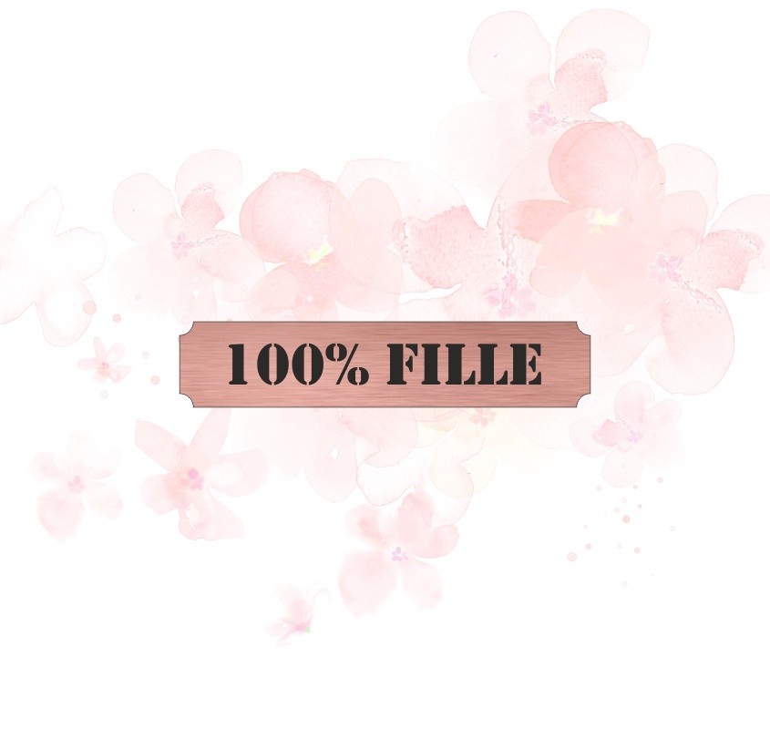 Etiquette 100% fille en Acrylique couleur Rose Gold SCRAPMOUSET