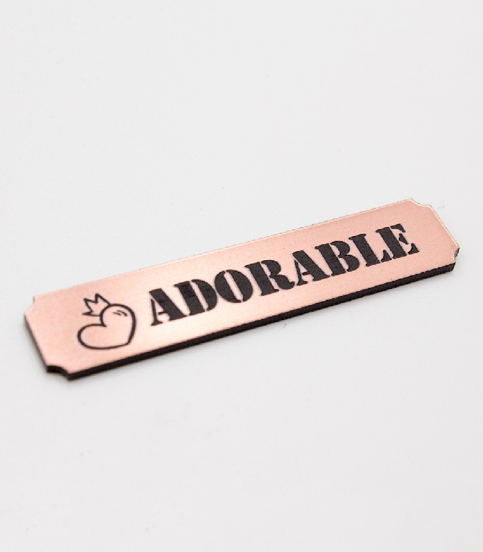 Etiquette adorable en Acrylique couleur Rose Gold