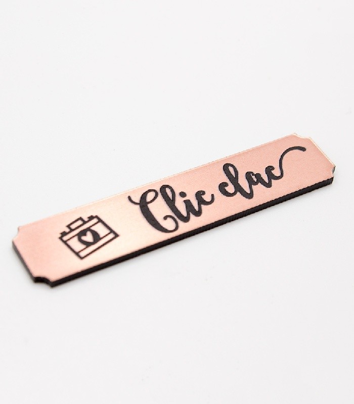 Etiquette clic clac en Acrylique couleur Rose Gold