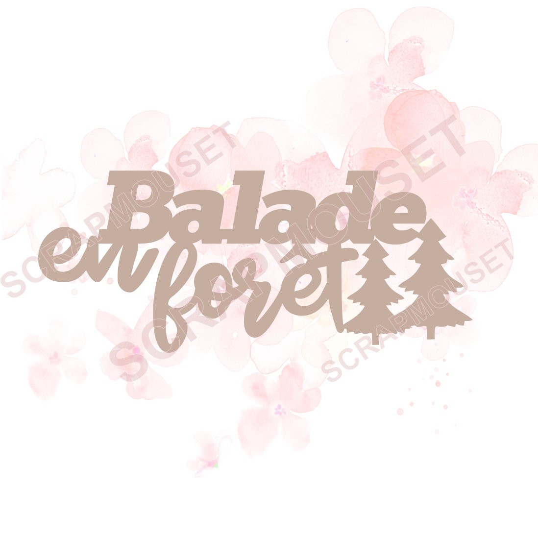 Mot Balade en forêt en carton bois SCRAPMOUSET