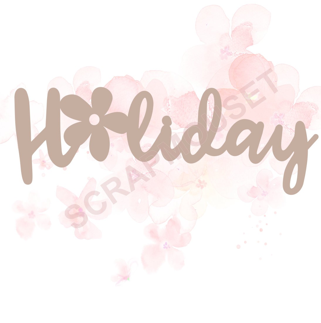 Mot Holiday (petite fleur) en carton bois SCRAPMOUSET
