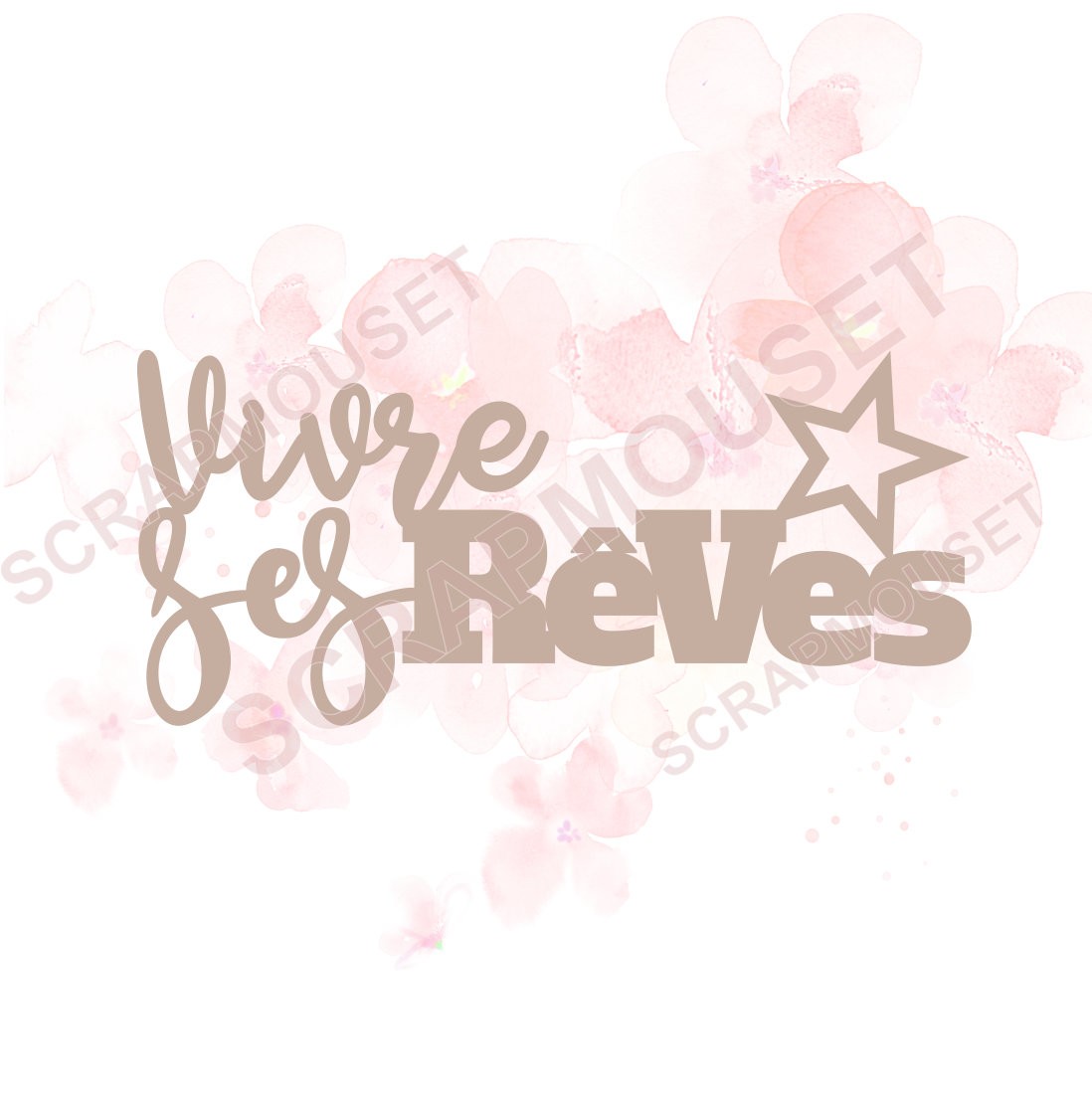 Mot Vivre ses rêves en carton bois SCRAPMOUSET