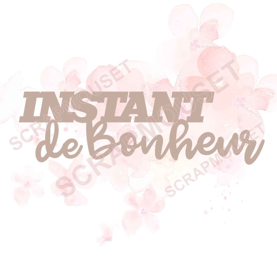 Mot Instant de bonheur en carton bois SCRAPMOUSET