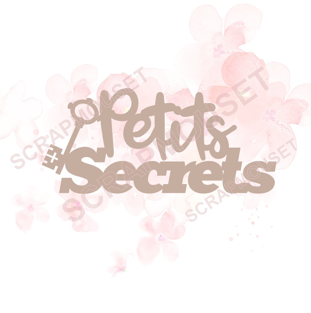 Mot Petits secrets en carton bois SCRAPMOUSET