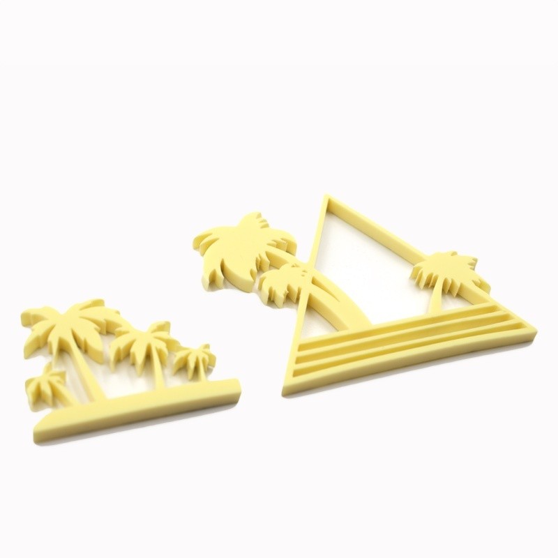 Lot de 2 palmiers en acrylique jaune pastel SCRAPMOUSET
