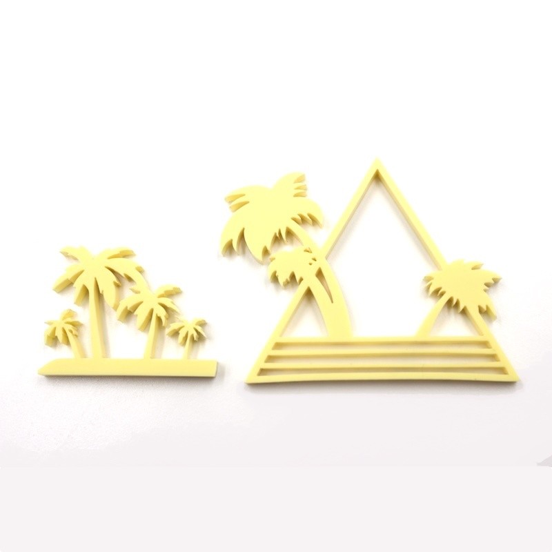 Lot de 2 palmiers en acrylique jaune pastel SCRAPMOUSET