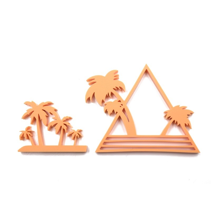 Lot de 2 Palmiers en acrylique orange pastel SCRAPMOUSET