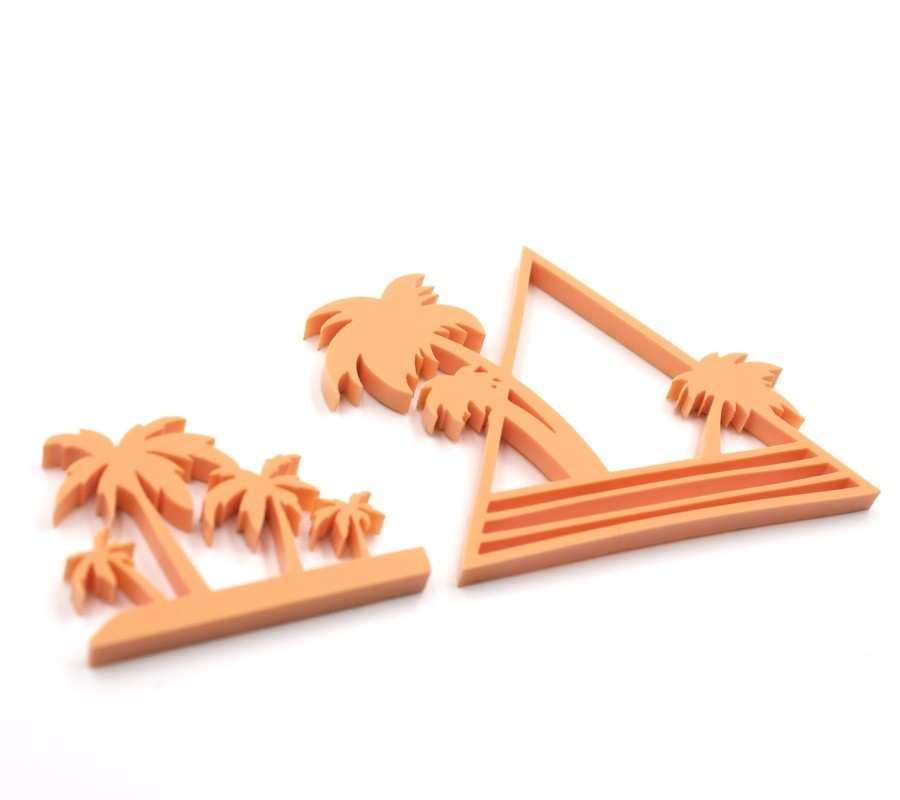 Lot de 2 Palmiers en acrylique orange pastel SCRAPMOUSET