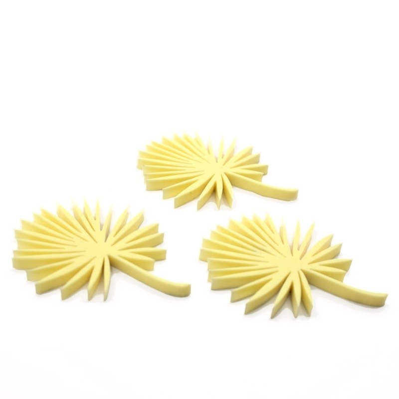 Lot 3 feuilles de palmier en acrylique jaune - Scrapmouset