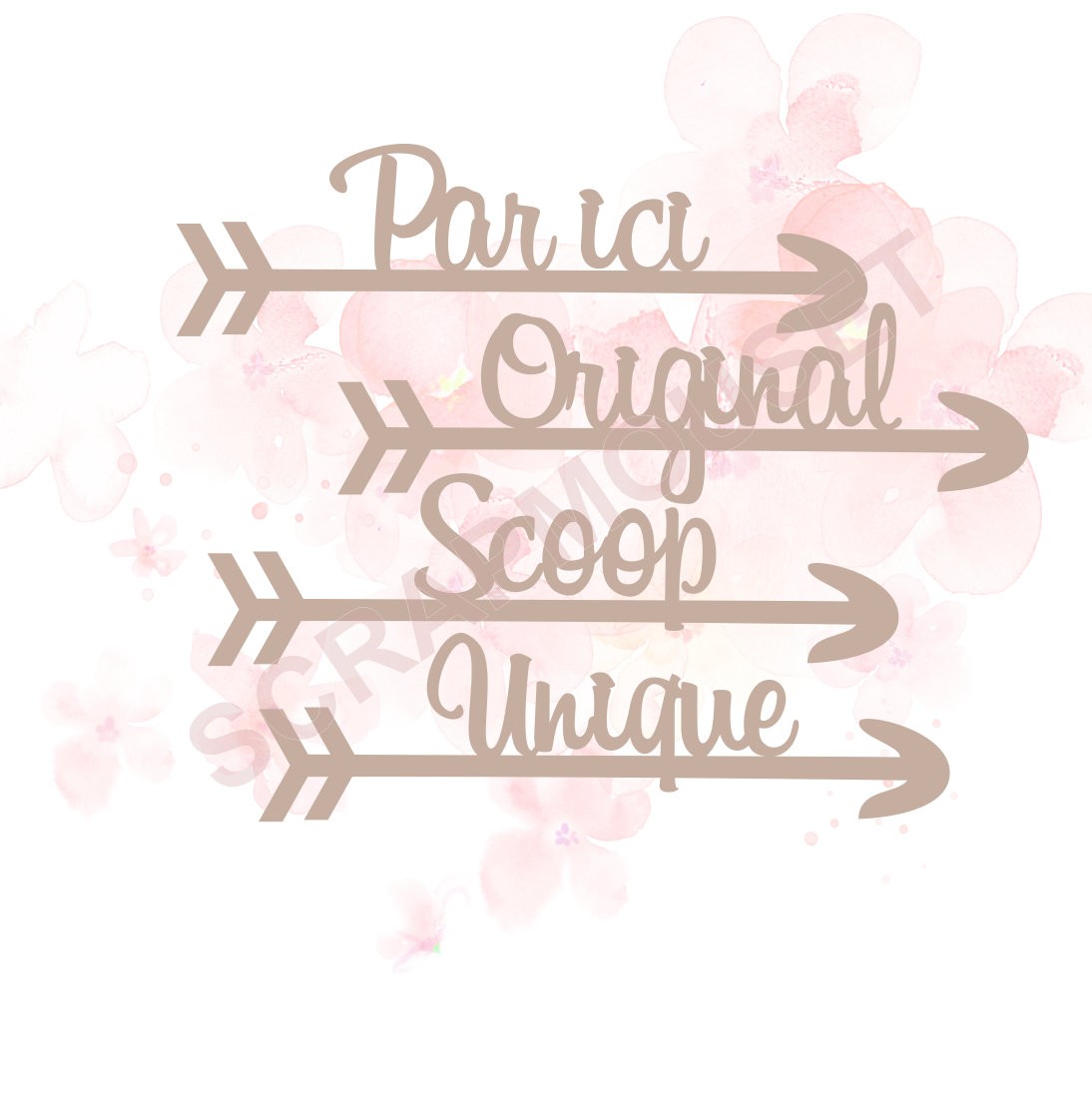 Ensemble de 4 mots flèches thème Scoop SCRAPMOUSET