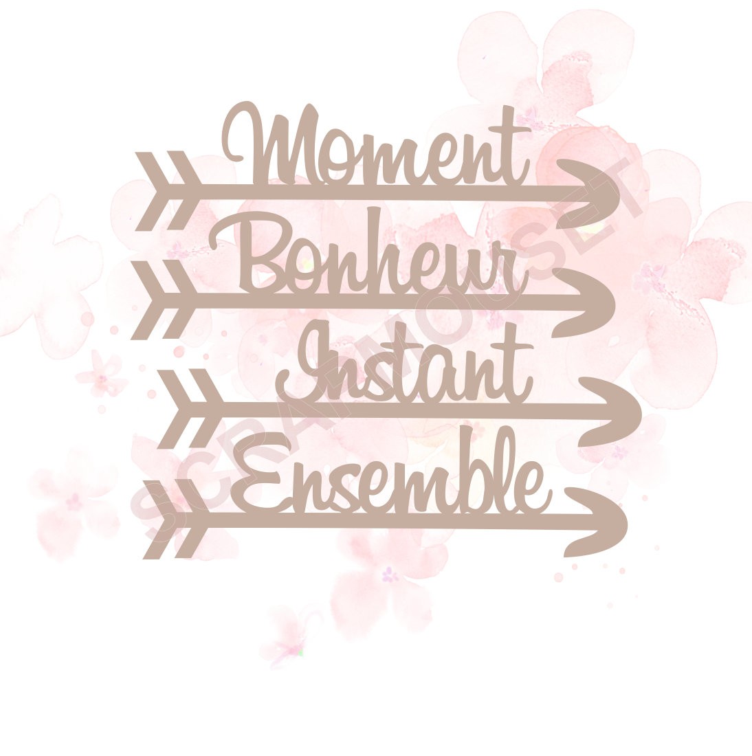 Ensemble de 4 mots flèches thème Instant SCRAPMOUSET