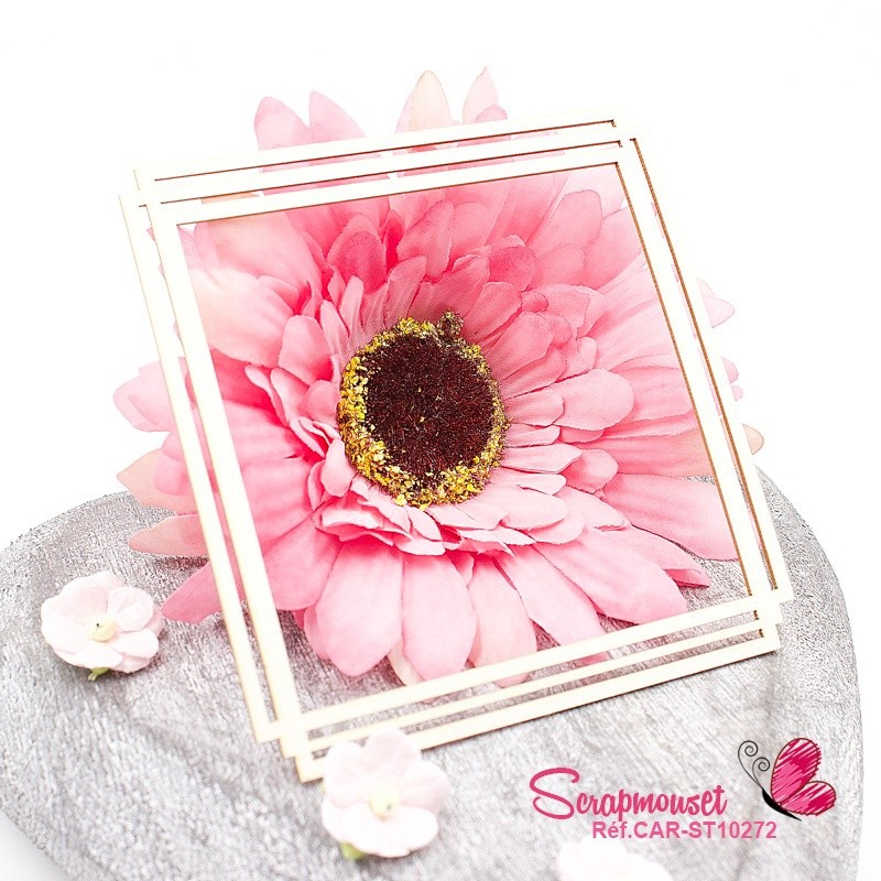 Cadre chipboard Victor forme carrée en carton bois SCRAPMOUSET