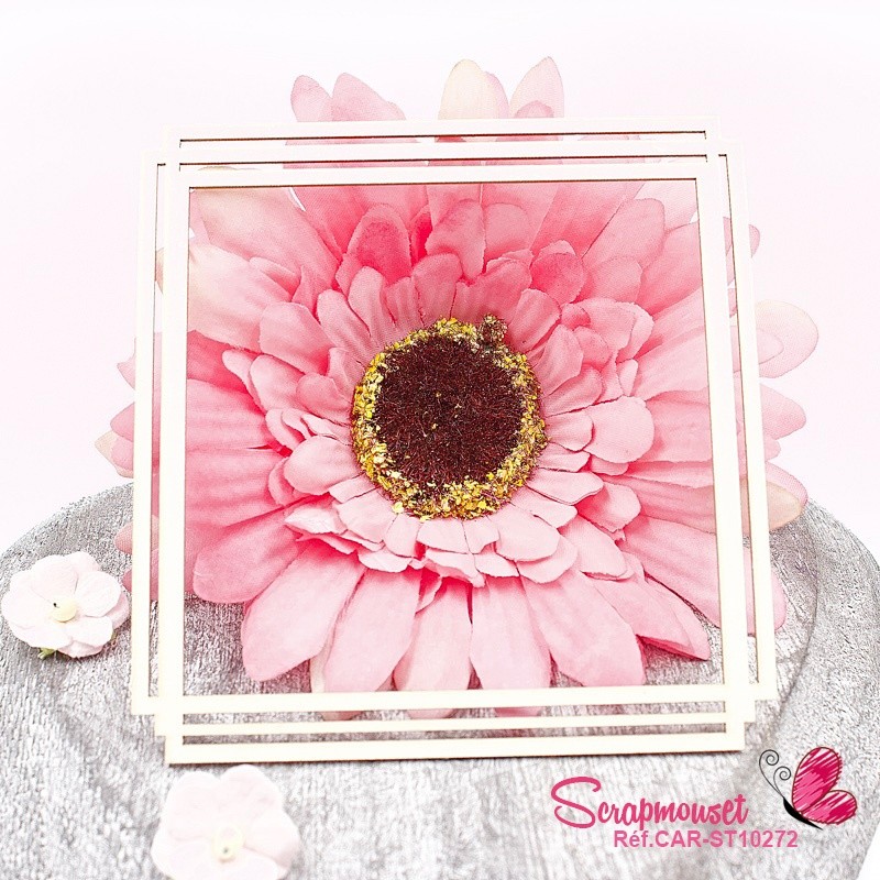 Cadre chipboard Victor forme carrée en carton bois SCRAPMOUSET