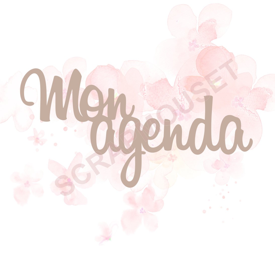 Expression Mon agenda  en carton bois SCRAPMOUSET