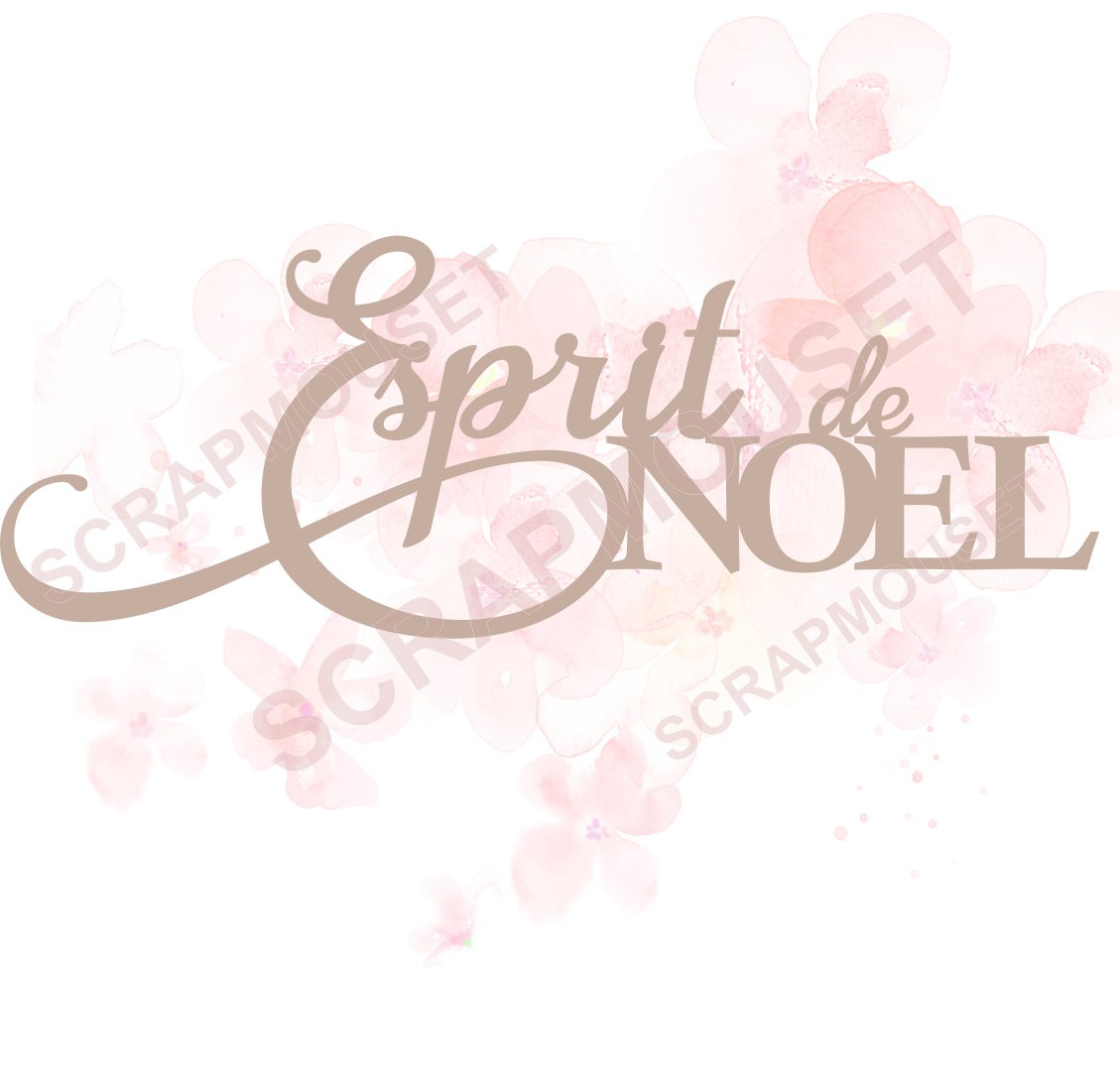 Mot Esprit de Noël en carton bois SCRAPMOUSET