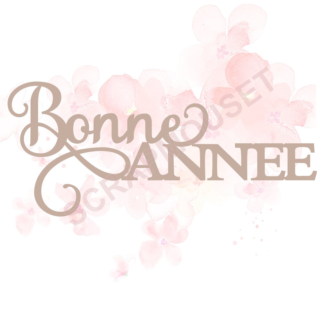 Mot Bonne Année en carton bois SCRAPMOUSET