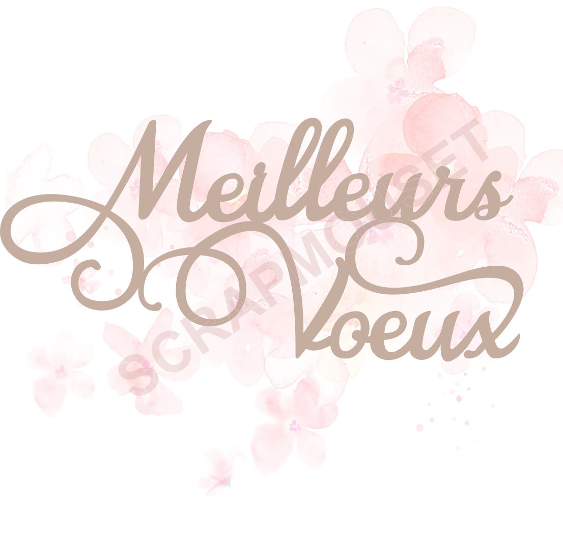 Mot Meilleurs Voeux en carton bois SCRAPMOUSET