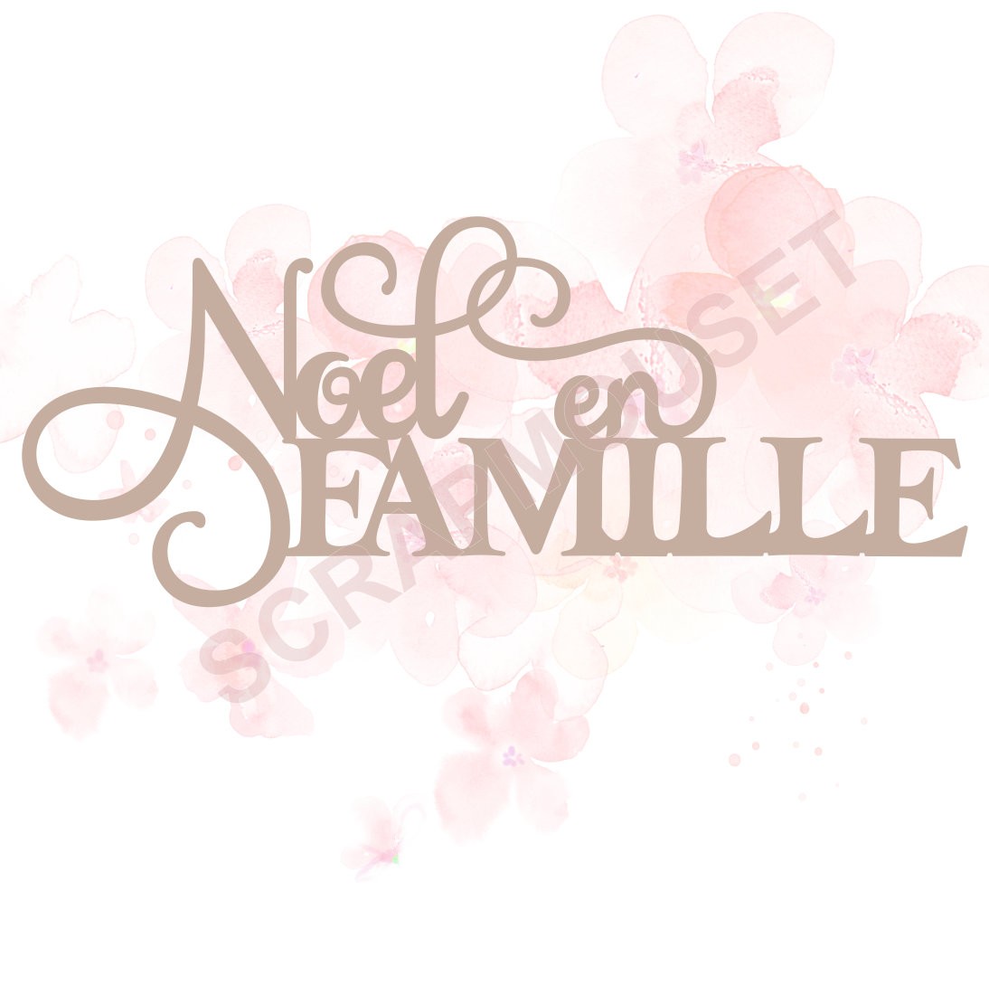 Mot Noël en Famille en carton bois SCRAPMOUSET