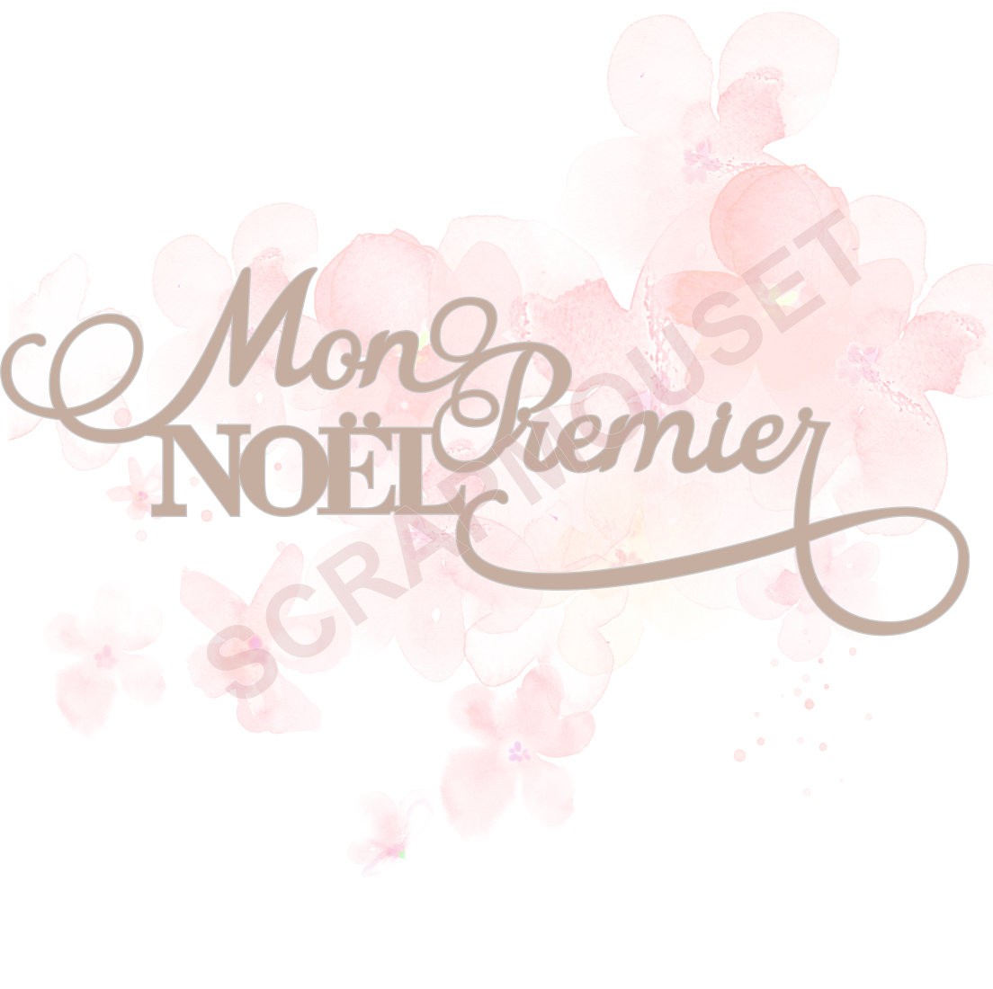 Mot Mon Premier Noël en carton bois SCRAPMOUSET