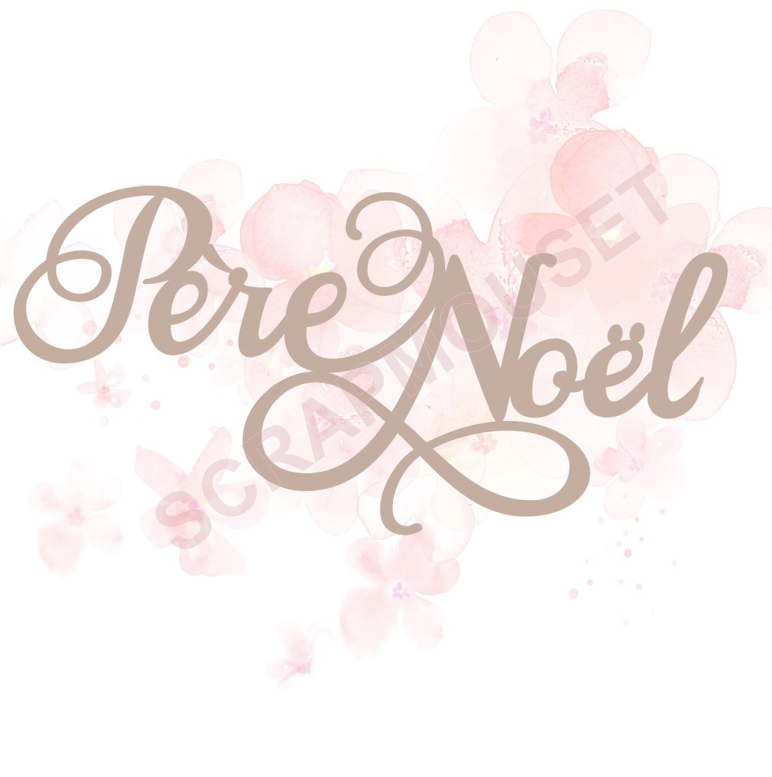 Mot Père Noël en carton bois SCRAPMOUSET