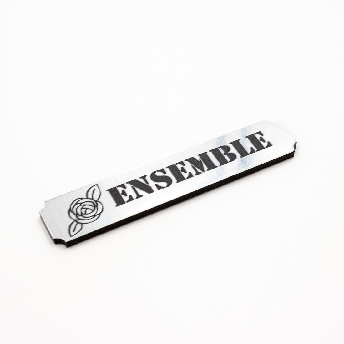 Etiquette Ensemble en Acrylique couleur argent brossé