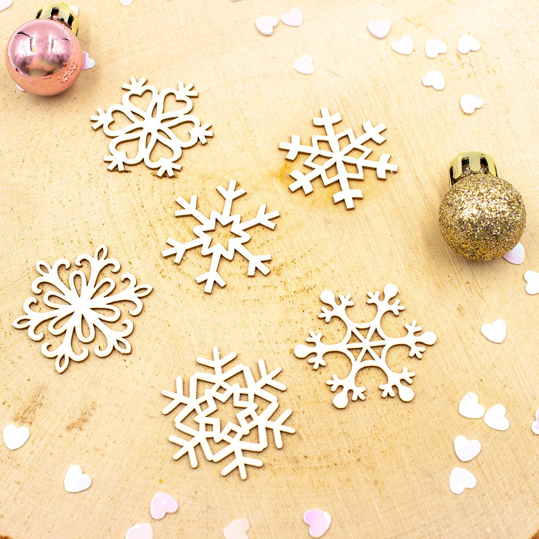 Chipboards mini flocons en carton bois SCRAPMOUSET