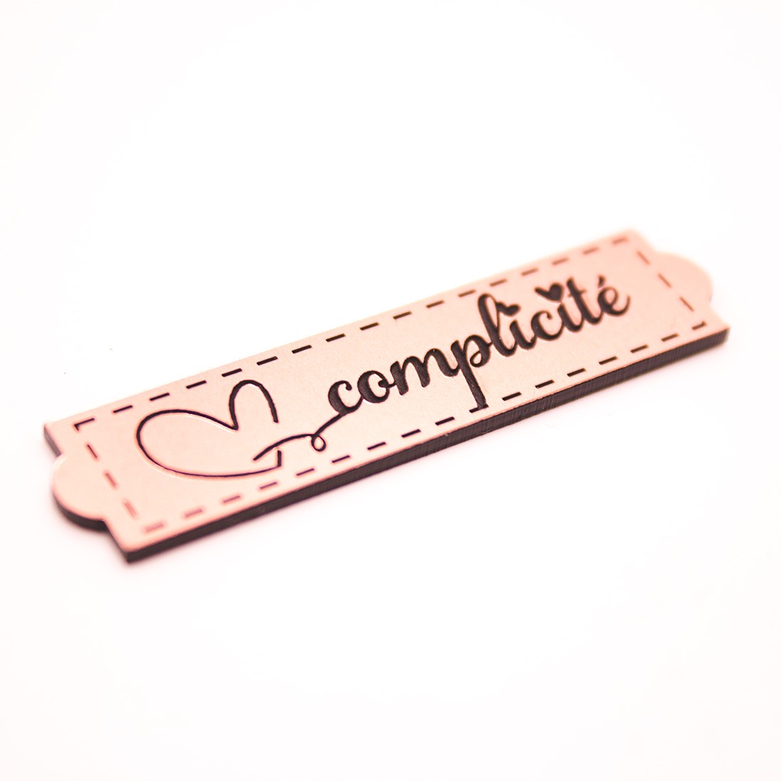 Etiquette Complicité en Acrylique de couleur Rose Gold