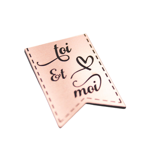 Étiquette Toi et moi en Acrylique de couleur Rose Gold