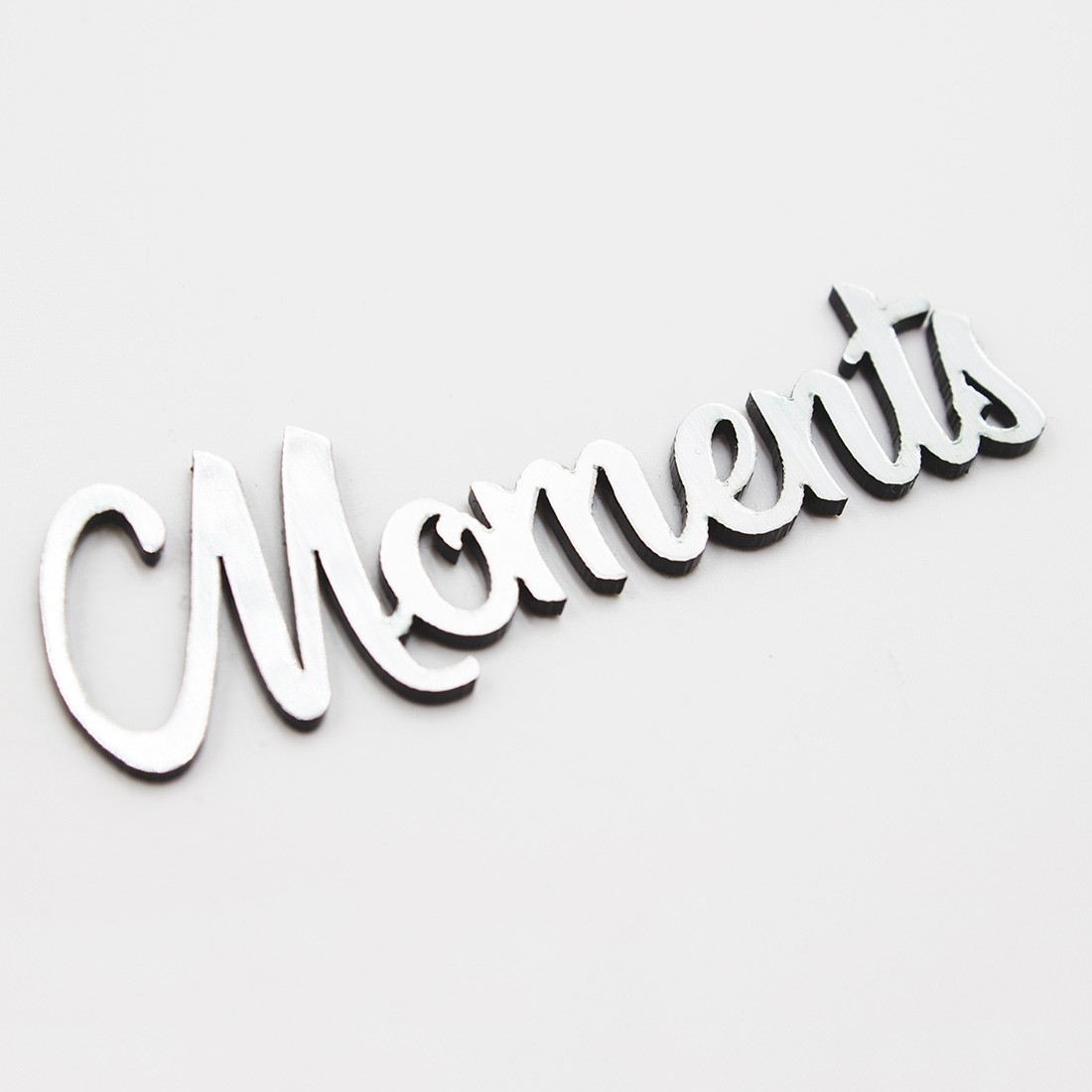 Mot Moments en Acrylique Argent brossé 6,5 x 2,1 cm SCRAPMOUSET